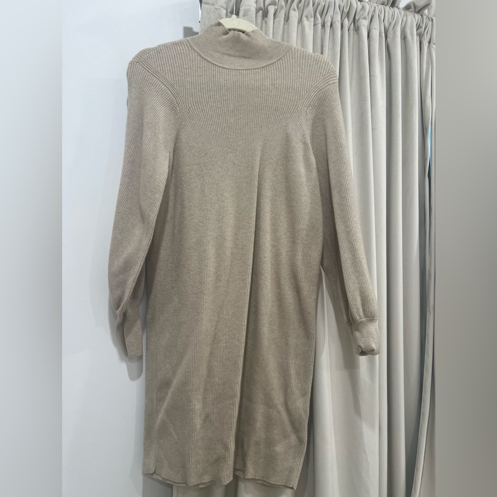 On 34th Beige Mock Neck Long Sleeve Sweater Dress Size S